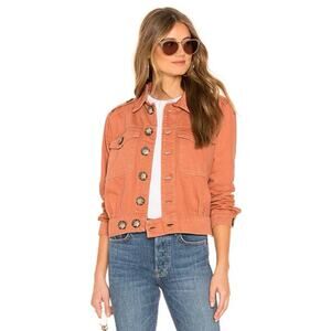 Free People Denim Slouchy Eisenhower Jacket in Terracotta XS